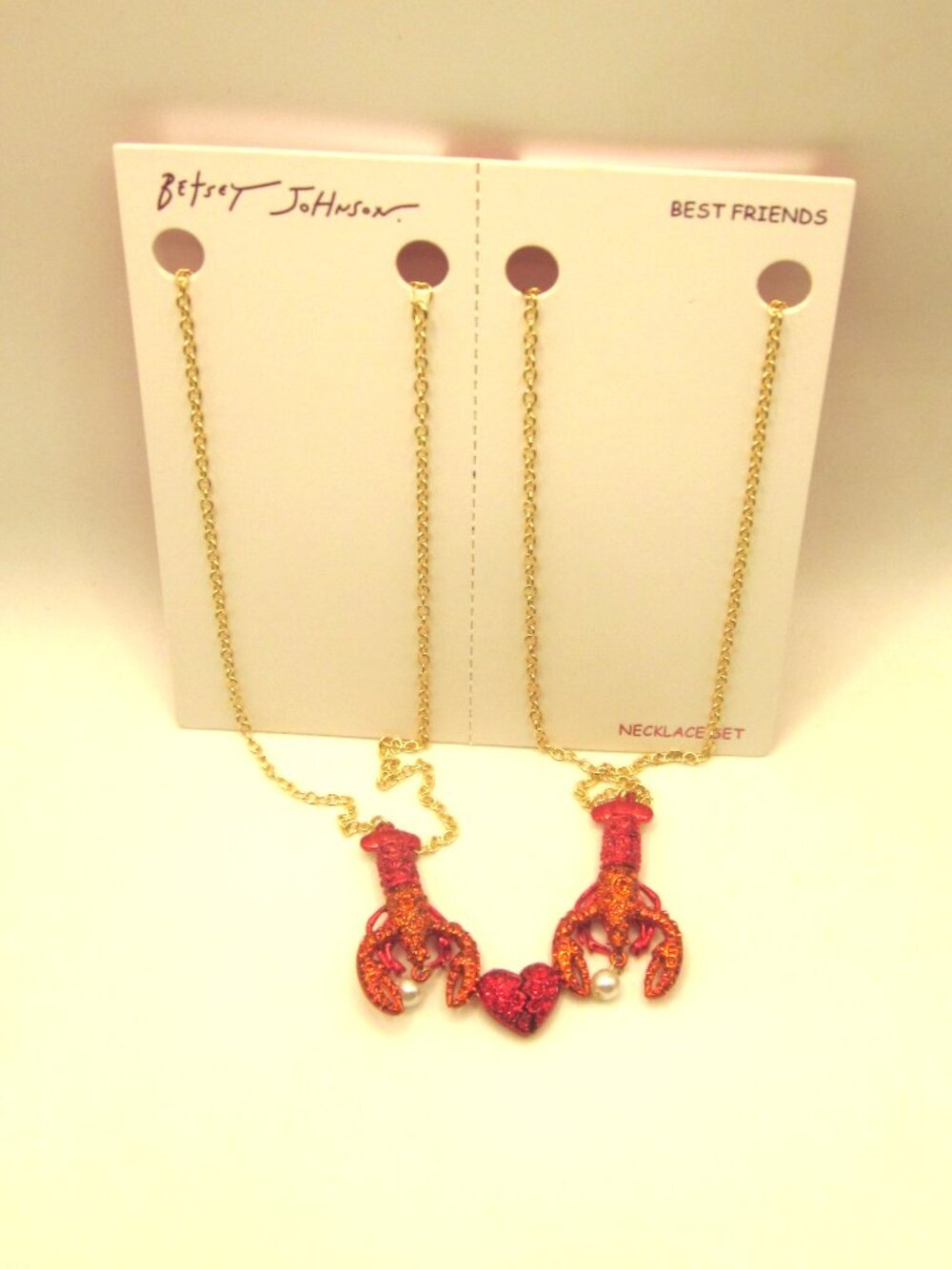 Betsey Johnson Lobster Necklace Set Best Friends